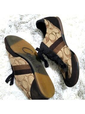 Coach Women's Monogram Suede Sneakers Size 7.5 M